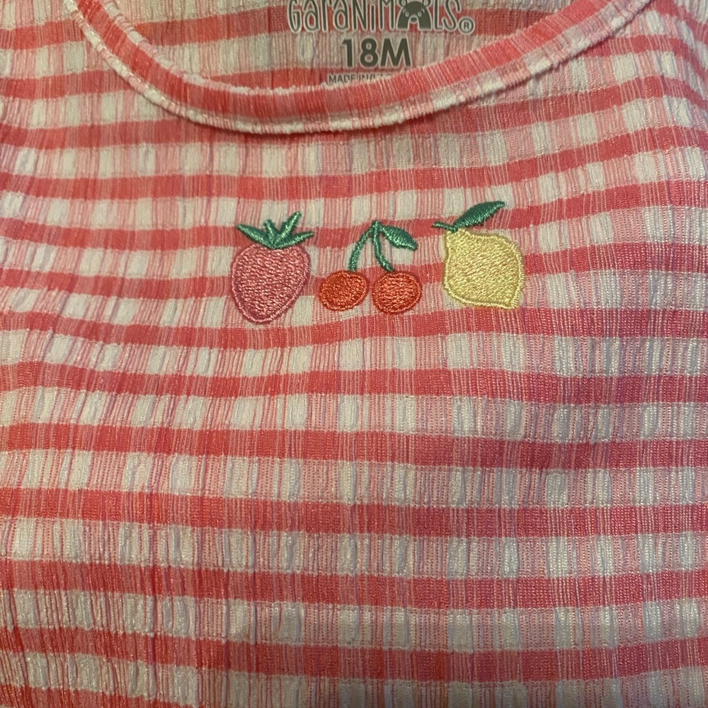 Garanimals Pink Knit Fruit Top with matching skorts